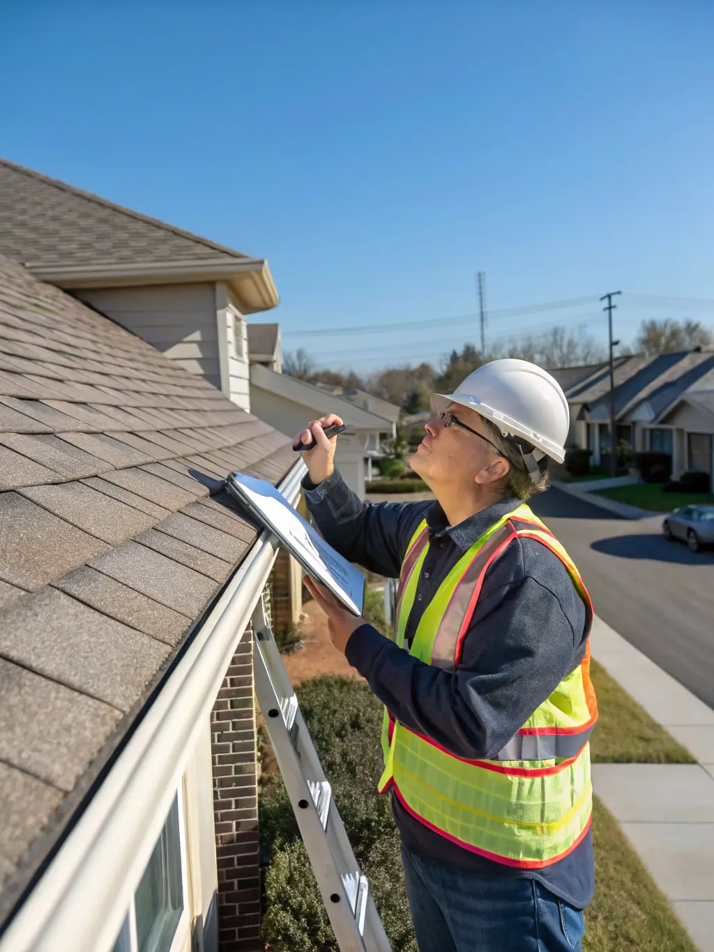A picture of a house being inspected by a professional, highlighting the importance of a home inspection.